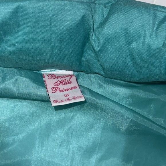 Beverly Hills Princess Girls Turquoise Puffer Vest Size 10 - Picture 2 of 4